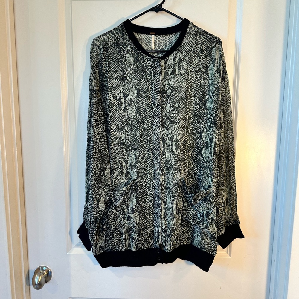 Free People Lori Python Sheer Oversized Button Up… - image 8